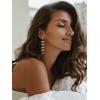 imageSWEETV Crystal Wedding Earrings for Brides Bridesmaid Bridal Earrings for Wedding Fancy Cubic Zirconia Rhinestone Dangling Earrings for Women Prom Party Jewelry Gifts SilverGold PlatedGoldLeaf 03