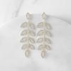 imageSWEETV Crystal Wedding Earrings for Brides Bridesmaid Bridal Earrings for Wedding Fancy Cubic Zirconia Rhinestone Dangling Earrings for Women Prom Party Jewelry Gifts SilverGold PlatedGoldLeaf 01
