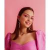 imageSWEETV Crystal Wedding Earrings for Brides Bridesmaid Bridal Earrings for Wedding Fancy Cubic Zirconia Rhinestone Dangling Earrings for Women Prom Party Jewelry Gifts SilverGold PlatedPink