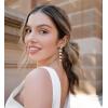 imageSWEETV Crystal Wedding Earrings for Brides Bridesmaid Bridal Earrings for Wedding Fancy Cubic Zirconia Rhinestone Dangling Earrings for Women Prom Party Jewelry Gifts SilverGold PlatedSilverLeaf 03
