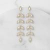 imageSWEETV Crystal Wedding Earrings for Brides Bridesmaid Bridal Earrings for Wedding Fancy Cubic Zirconia Rhinestone Dangling Earrings for Women Prom Party Jewelry Gifts SilverGold PlatedGoldLeaf 03