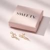 imageSWEETV GoldSilver Bow Earrings for Women 925 Sterling Silver Post Ribbon Knot Stud Earrings Drops Daily Jewelry Accessory Valentines Day GiftsStyle1Gold
