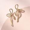 imageSWEETV GoldSilver Bow Earrings for Women 925 Sterling Silver Post Ribbon Knot Stud Earrings Drops Daily Jewelry Accessory Valentines Day GiftsStyle1Gold