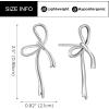 imageSWEETV GoldSilver Bow Earrings for Women 925 Sterling Silver Post Ribbon Knot Stud Earrings Drops Daily Jewelry Accessory Valentines Day GiftsStyle1Silver