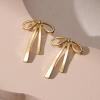 imageSWEETV GoldSilver Bow Earrings for Women 925 Sterling Silver Post Ribbon Knot Stud Earrings Drops Daily Jewelry Accessory Valentines Day GiftsStyle2Gold
