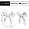 imageSWEETV GoldSilver Bow Earrings for Women 925 Sterling Silver Post Ribbon Knot Stud Earrings Drops Daily Jewelry Accessory Valentines Day GiftsStyle6Gold