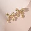 imageSWEETV GoldSilver Bow Earrings for Women 925 Sterling Silver Post Ribbon Knot Stud Earrings Drops Daily Jewelry Accessory Valentines Day GiftsStyle6Gold