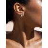 imageSWEETV GoldSilver Bow Earrings for Women 925 Sterling Silver Post Ribbon Knot Stud Earrings Drops Daily Jewelry Accessory Valentines Day GiftsStyle6Silver