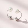 imageSWEETV Screw Back Cubic Zirconia Huggie Half Hoop Earrings for Women 14K Gold Plated 925 Sterling Silver Hoop Earrings with Tiny Small Ball Screw BackSilverPearl
