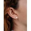 imageSWEETV Screw Back Cubic Zirconia Huggie Half Hoop Earrings for Women 14K Gold Plated 925 Sterling Silver Hoop Earrings with Tiny Small Ball Screw BackSilverPearl