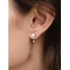 imageSWEETV Screw Back Cubic Zirconia Huggie Half Hoop Earrings for Women 14K Gold Plated 925 Sterling Silver Hoop Earrings with Tiny Small Ball Screw BackGoldPearl
