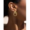 imageSWEETV Statement Geometric Dangle Drop Earrings for Women Trendy Chunky Twisted Knot Link Earring Dupes Fashion Womens Stud Earrings Jewelry Gift02 Gold
