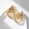 imageSWEETV Statement Geometric Dangle Drop Earrings for Women Trendy Chunky Twisted Knot Link Earring Dupes Fashion Womens Stud Earrings Jewelry Gift02 Gold