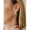 imageSWEETV Statement Geometric Dangle Drop Earrings for Women Trendy Chunky Twisted Knot Link Earring Dupes Fashion Womens Stud Earrings Jewelry Gift02 Gold