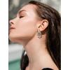 imageSWEETV Statement Geometric Dangle Drop Earrings for Women Trendy Chunky Twisted Knot Link Earring Dupes Fashion Womens Stud Earrings Jewelry Gift02 Silver