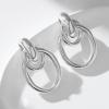 imageSWEETV Statement Geometric Dangle Drop Earrings for Women Trendy Chunky Twisted Knot Link Earring Dupes Fashion Womens Stud Earrings Jewelry Gift02 Silver