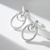 imageSWEETV Statement Geometric Dangle Drop Earrings for Women Trendy Chunky Twisted Knot Link Earring Dupes Fashion Womens Stud Earrings Jewelry Gift02 Silver