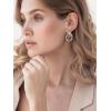 imageSWEETV Statement Geometric Dangle Drop Earrings for Women Trendy Chunky Twisted Knot Link Earring Dupes Fashion Womens Stud Earrings Jewelry Gift02 Silver