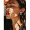 imageSWEETV Vintage Gold Statement Stud Earrings for Women Trendy Antique Enamel Chunky Pearl Earrings Big Crystal Earrings for Fashion Prom Jewelry GiftsBlue
