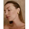 imageSWEETV Vintage Gold Statement Stud Earrings for Women Trendy Antique Enamel Chunky Pearl Earrings Big Crystal Earrings for Fashion Prom Jewelry GiftsBrown