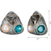 imageSWEETV Vintage Gold Statement Stud Earrings for Women Trendy Antique Enamel Chunky Pearl Earrings Big Crystal Earrings for Fashion Prom Jewelry GiftsGrey