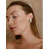 imageSWEETV Vintage Gold Statement Stud Earrings for Women Trendy Antique Enamel Chunky Pearl Earrings Big Crystal Earrings for Fashion Prom Jewelry GiftsWhite