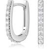 imageSWEETV 14K Gold Plated 925 Sterling Silver Post UShaped Square Hoop Earrings Rectangle Gold Hoop Earrings for Women Girls Cubic Zirconia01 Siver