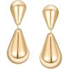 imageSWEETV 14K Gold Plated Statement Drop Dangle Earrings for Women Stunning Teardrop Waterdrop Leverback Womens Earrings Jewelry Gift 925 Sterling Silver Hypoallergenic07 Gold