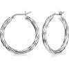 imageSWEETV 925 Sterling Silver Twisted Hoop Earrings for Women Round ClickTop Hypoallergenic Hoops Diameter 25304050MM300 Millimeters