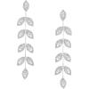 imageSWEETV Crystal Wedding Earrings for Brides Bridesmaid Bridal Earrings for Wedding Fancy Cubic Zirconia Rhinestone Dangling Earrings for Women Prom Party Jewelry Gifts SilverGold PlatedSilverLeaf 03