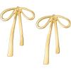 imageSWEETV GoldSilver Bow Earrings for Women 925 Sterling Silver Post Ribbon Knot Stud Earrings Drops Daily Jewelry Accessory Valentines Day GiftsStyle2Gold