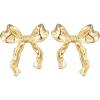 imageSWEETV GoldSilver Bow Earrings for Women 925 Sterling Silver Post Ribbon Knot Stud Earrings Drops Daily Jewelry Accessory Valentines Day GiftsStyle6Gold