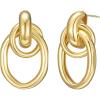 imageSWEETV Statement Geometric Dangle Drop Earrings for Women Trendy Chunky Twisted Knot Link Earring Dupes Fashion Womens Stud Earrings Jewelry Gift02 Gold