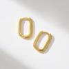 imageSWEETV 14K Gold Convertible Paperclip Earrings for Women Cubic Zirconia Dainty Link Huggie Hoop Earrings Frame Drop Dangle EarringsStyle1Gold