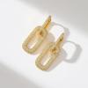 imageSWEETV 14K Gold Convertible Paperclip Earrings for Women Cubic Zirconia Dainty Link Huggie Hoop Earrings Frame Drop Dangle EarringsStyle1Gold