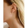 imageSWEETV 14K Gold Convertible Paperclip Earrings for Women Cubic Zirconia Dainty Link Huggie Hoop Earrings Frame Drop Dangle EarringsStyle1Gold