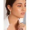 imageSWEETV 14K Gold Convertible Paperclip Earrings for Women Cubic Zirconia Dainty Link Huggie Hoop Earrings Frame Drop Dangle EarringsStyle1Gold