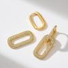 imageSWEETV 14K Gold Convertible Paperclip Earrings for Women Cubic Zirconia Dainty Link Huggie Hoop Earrings Frame Drop Dangle EarringsStyle1Gold