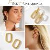 imageSWEETV 14K Gold Convertible Paperclip Earrings for Women Cubic Zirconia Dainty Link Huggie Hoop Earrings Frame Drop Dangle EarringsStyle1Gold
