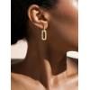 imageSWEETV 14K Gold Convertible Paperclip Earrings for Women Cubic Zirconia Dainty Link Huggie Hoop Earrings Frame Drop Dangle EarringsStyle1Gold