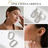 imageSWEETV 14K Gold Convertible Paperclip Earrings for Women Cubic Zirconia Dainty Link Huggie Hoop Earrings Frame Drop Dangle EarringsStyle1Silver