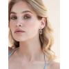 imageSWEETV 14K Gold Convertible Paperclip Earrings for Women Cubic Zirconia Dainty Link Huggie Hoop Earrings Frame Drop Dangle EarringsStyle1Silver