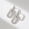imageSWEETV 14K Gold Convertible Paperclip Earrings for Women Cubic Zirconia Dainty Link Huggie Hoop Earrings Frame Drop Dangle EarringsStyle1Silver