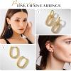 imageSWEETV 14K Gold Convertible Paperclip Earrings for Women Cubic Zirconia Dainty Link Huggie Hoop Earrings Frame Drop Dangle EarringsStyle2Gold