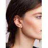 imageSWEETV 14K Gold Convertible Paperclip Earrings for Women Cubic Zirconia Dainty Link Huggie Hoop Earrings Frame Drop Dangle EarringsStyle2Gold