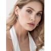 imageSWEETV 14K Gold Convertible Paperclip Earrings for Women Cubic Zirconia Dainty Link Huggie Hoop Earrings Frame Drop Dangle EarringsStyle3Silver