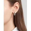 imageSWEETV 14K Gold Convertible Paperclip Earrings for Women Cubic Zirconia Dainty Link Huggie Hoop Earrings Frame Drop Dangle EarringsStyle3Silver