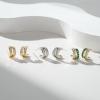 imageSWEETV 14K Gold Plated Huggie Hoop Earrings for Women Cubic Zirconia Double Huggie Open Hoop Earrings Statement Womens 925 Sterling Silver Post Stud Earrings Jewelry Gift02 Gold
