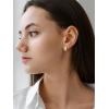 imageSWEETV 14K Gold Plated Huggie Hoop Earrings for Women Cubic Zirconia Double Huggie Open Hoop Earrings Statement Womens 925 Sterling Silver Post Stud Earrings Jewelry Gift02 Gold