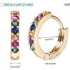 imageSWEETV 925 Sterling Silver Huggie Hoop Earrings for Women GirlsTiny Small Cartilage Hoop Earring05 RainbowGold8mm